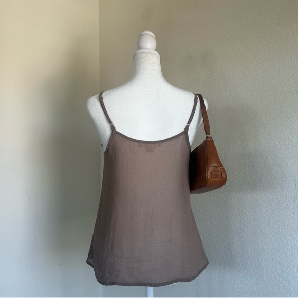 Brown Button Up Ruffle Cami - Picture 2 of 16